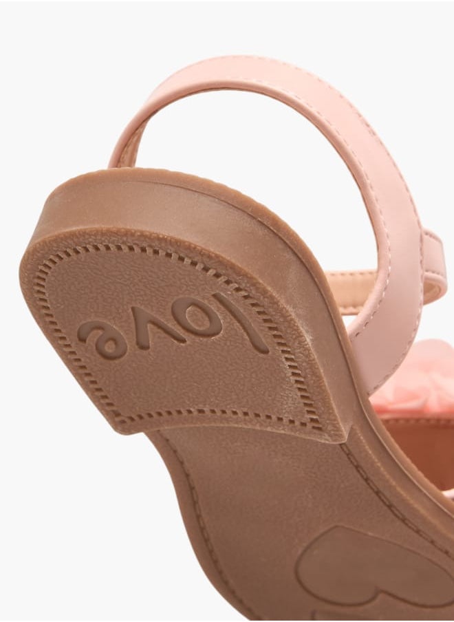 Flora Bella By Shoexpress Girls Floral Accent Strap Sandals With Hook And Loop Closure  - Image 5
