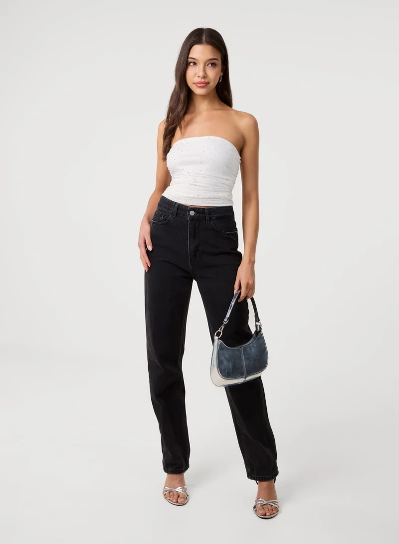 Pink Vanilla Diamante Bandeau Top