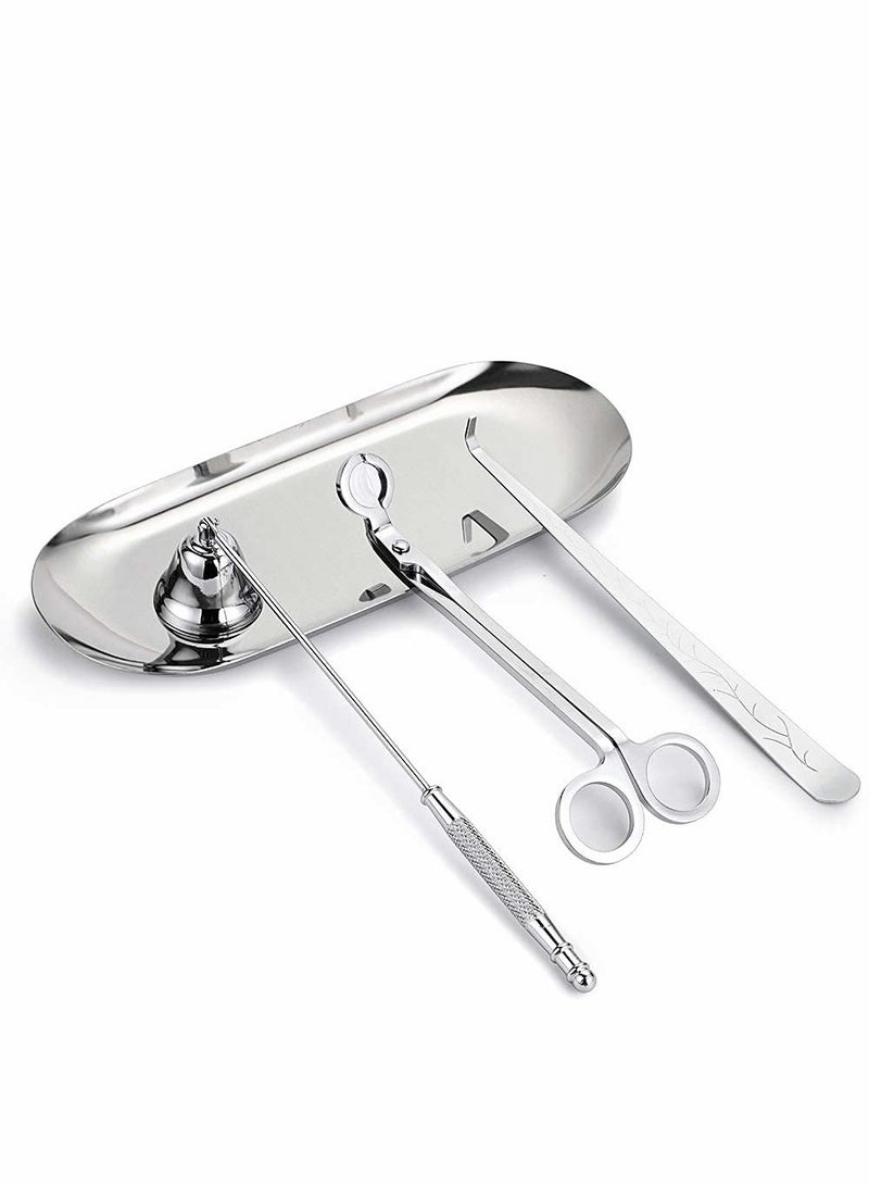 سيوسي Candle Snuffer, Candle Wick Trimmer Wick Dipper with Tray 4 in 1 Candle Accessory Set Candle Care Kit Gift for Candle Lovers - Image 1