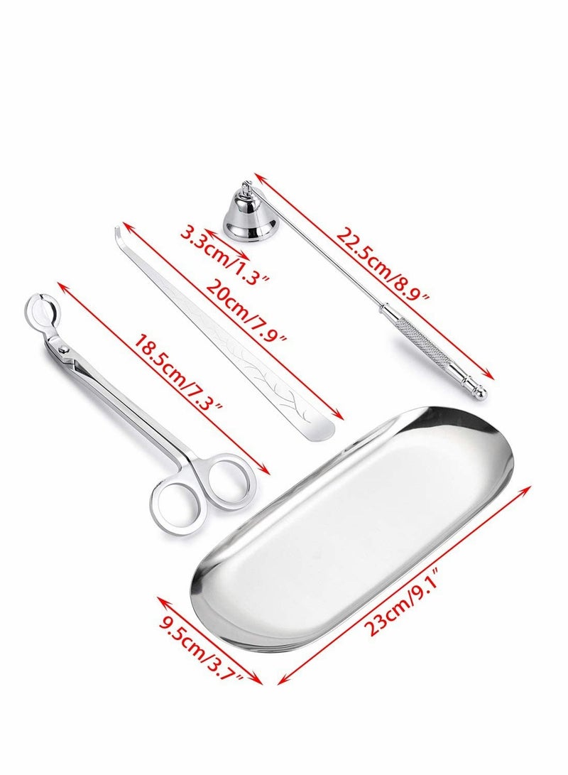 سيوسي Candle Snuffer, Candle Wick Trimmer Wick Dipper with Tray 4 in 1 Candle Accessory Set Candle Care Kit Gift for Candle Lovers - Image 2