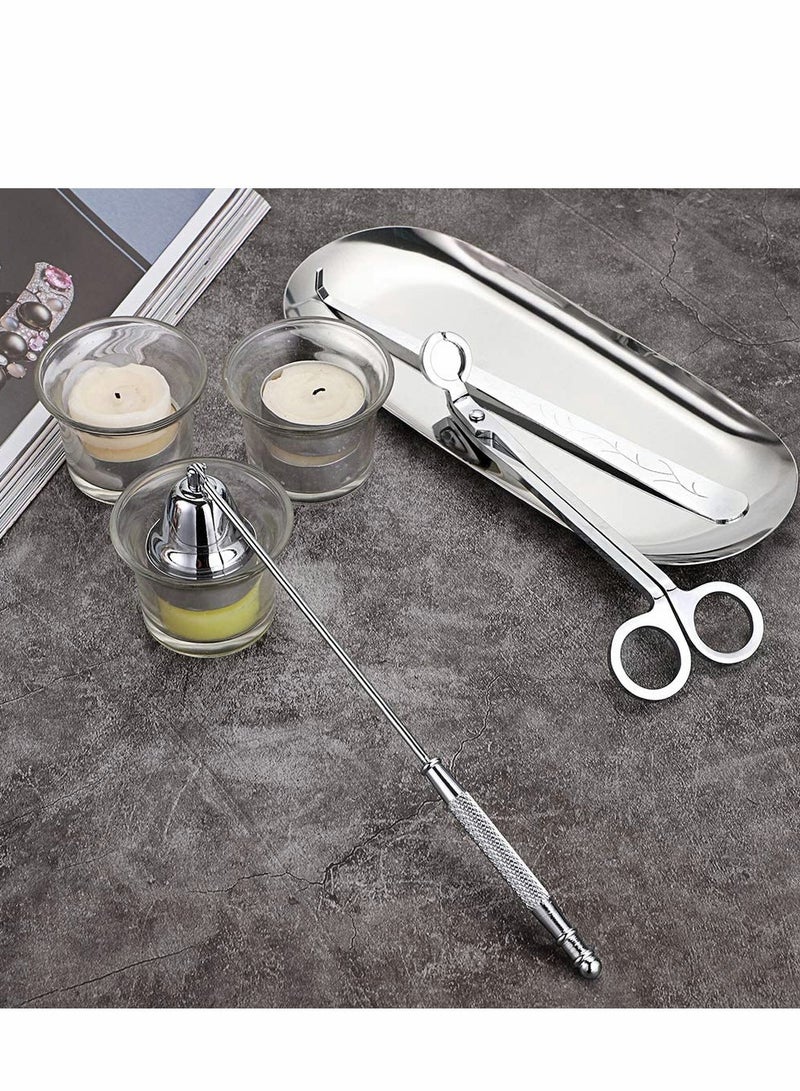 سيوسي Candle Snuffer, Candle Wick Trimmer Wick Dipper with Tray 4 in 1 Candle Accessory Set Candle Care Kit Gift for Candle Lovers - Image 3