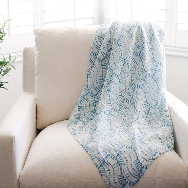 Crane Baby Caspian Single Swaddle Wrap - Indigo Print - Image 5