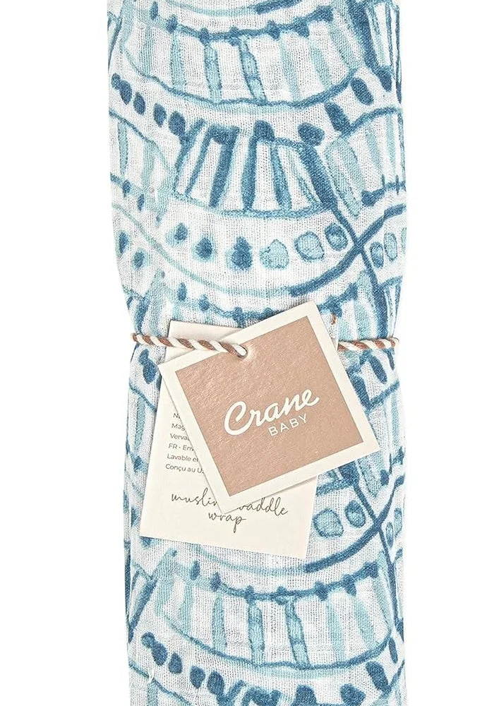 Crane BABY Crane Baby Caspian Single Swaddle Wrap - Indigo Print