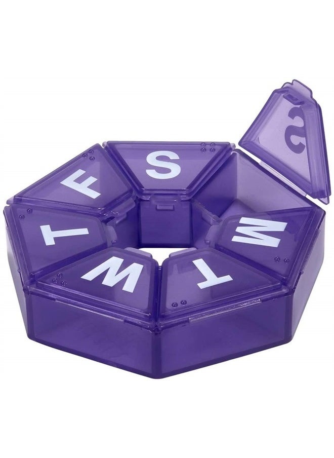 Ezy Dose Weekly Pill Organizer and Planner, Travel Pill Planner, 7-Sided, Colors May Vary  - Image 1