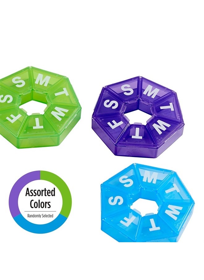 Ezy Dose Weekly Pill Organizer and Planner, Travel Pill Planner, 7-Sided, Colors May Vary  - Image 3
