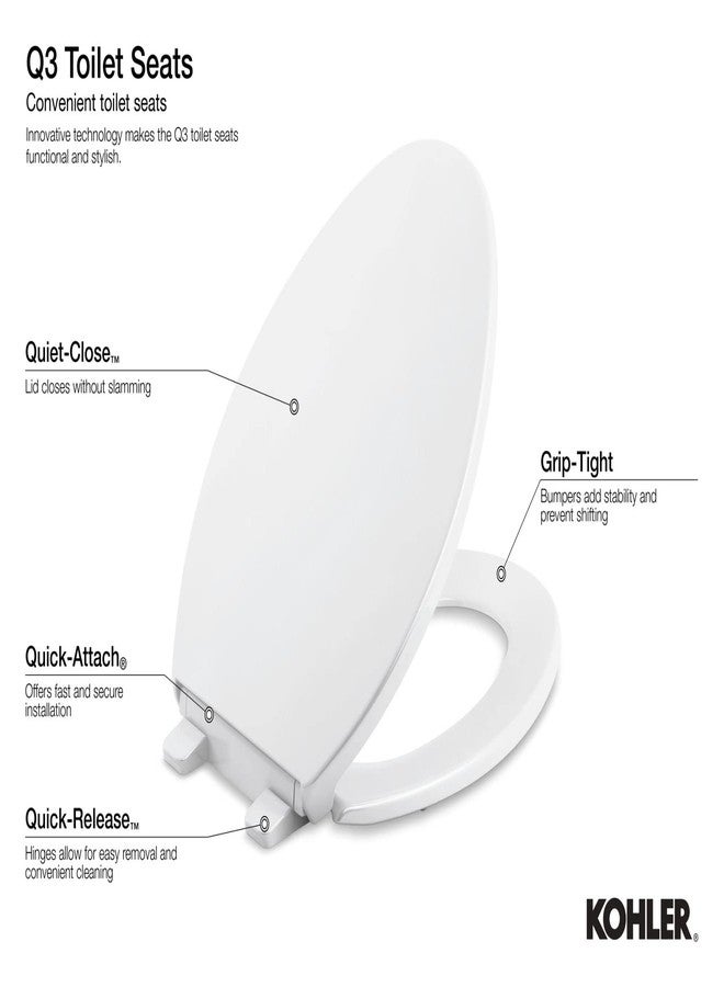 KOHLER K-4008-V10 Reveal Quiet Close Toilet Seat with Grip Tight Bumpers, Elongated, Peachblow - Image 2