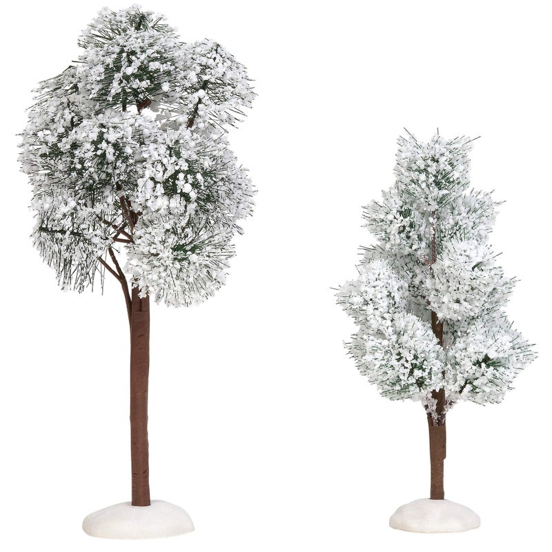 Department 56 Department 56 Village Cross Product Accessories Snowy Jack Pine Trees Figurine Set 6 and 9 Inch Multicolor