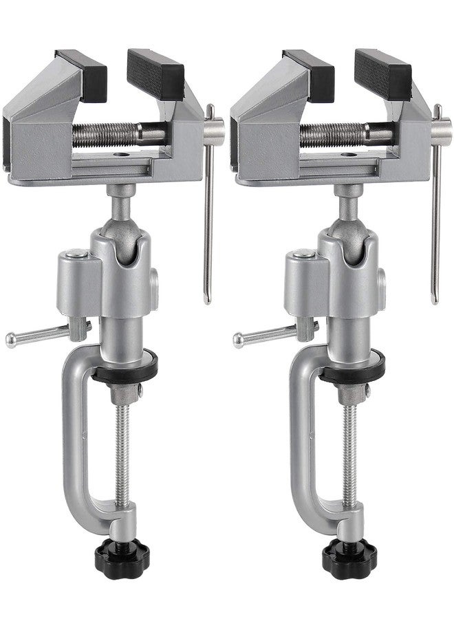 ZEONHAK 2 PCS 3 Inches Bench Vise, Tilts Rotate 360° Universal Work, Universal Table Vise, Aluminum Table Vise for Welding, Woodworking, Jewelry Making, Metal Working - Image 1