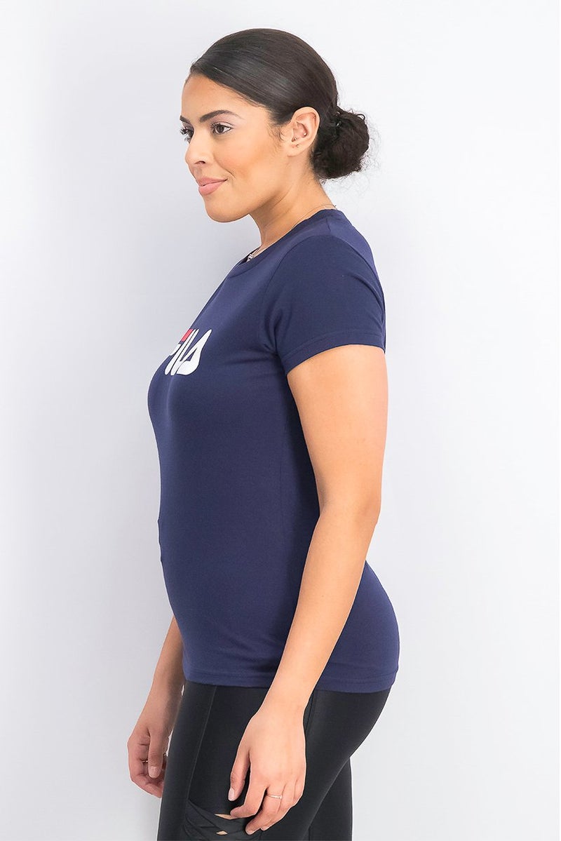 FILA Women Sportswear Fit Short Sleeve Training Top, Navy - Image 2