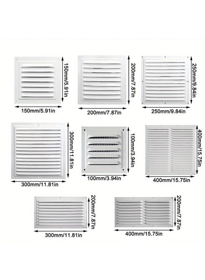 400x400mm Aluminum Heating Cooling Vent Grille Louver With Insect Screen For HVAC Windows Doors - Image 5
