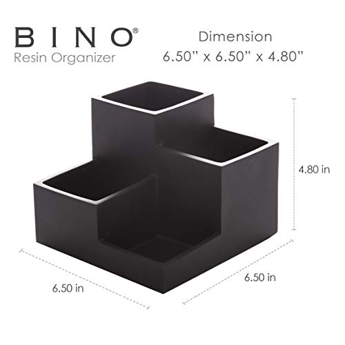 BINO | Multi Purpose 4 Compartment Organizer - Make up Organizer for Vanity - Makeup Holders for Bathroom - Toiletry Countertop - Toothbrush and Bathroom Accessories Holder - Matte Black - Image 2