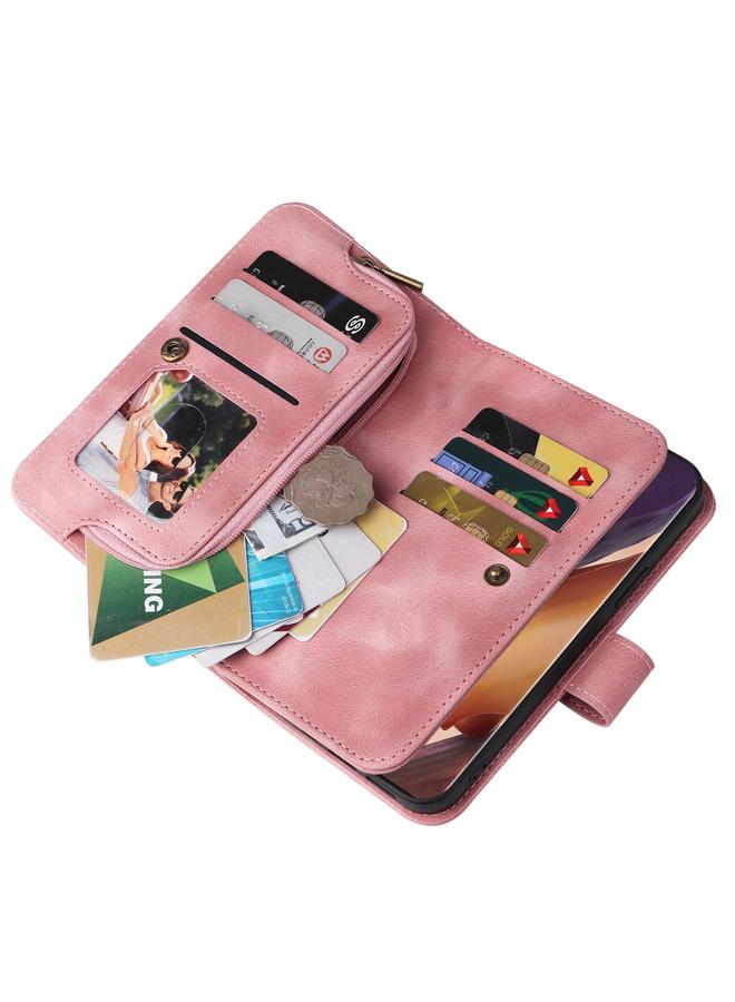 erorex Case For Samsung Galaxy Note20 Ultra Multifunctional Card Slot Zipper Wallet Leather Phone Case - Image 5