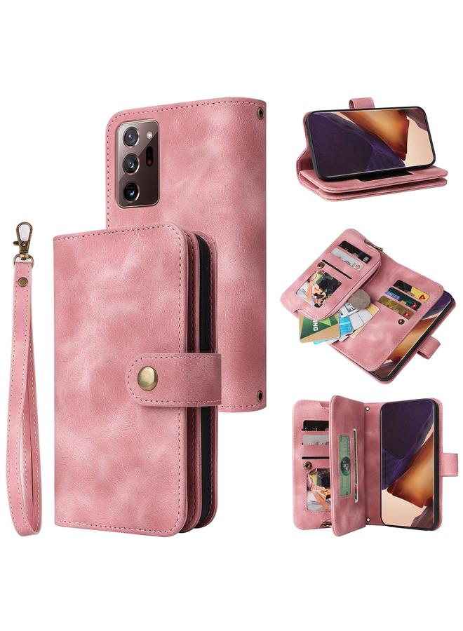 erorex Case For Samsung Galaxy Note20 Ultra Multifunctional Card Slot Zipper Wallet Leather Phone Case - Image 1