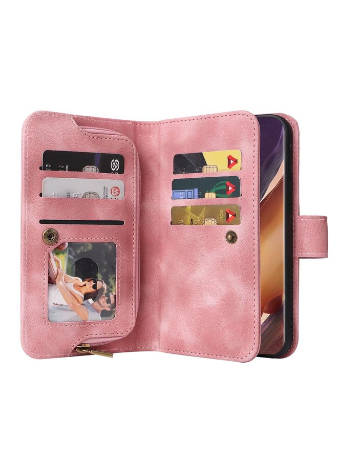 erorex Case For Samsung Galaxy Note20 Ultra Multifunctional Card Slot Zipper Wallet Leather Phone Case - Image 4
