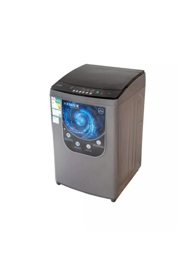 FISHER Top Loading Washing Machine 19kg – Inverter Energy-Saving Motor – Multiple Wash Programs for Different Fabrics – 680 RPM Spin Speed – LED Display with Touch Controls – Delay Start – Elegant Silver Design – Model FAWMT-M190GHDD - Image 1