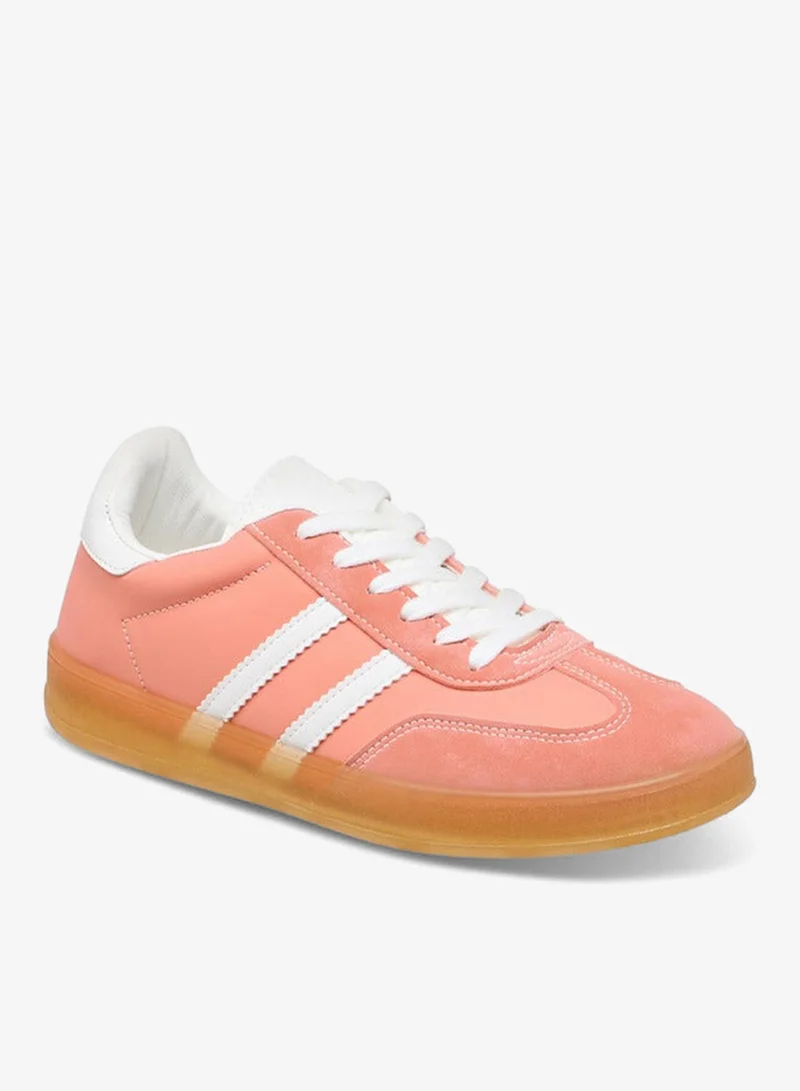 Flora Bella By Shoexpress Panelled Sneakers with Lace-Up Closure