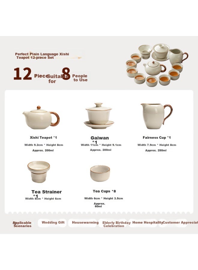 Tangfeng Ru Kiln Kung Fu Tea Set High-end Ceramic Chinese Teapot And Teacup Brewing Set - Image 1