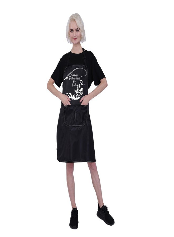 BNQL Fishing Apron Fishing Gifts Apron Easily Distracted By Fish Apron Fishing Cooking Apron Funny Fishing Apron With Pockets - Image 4