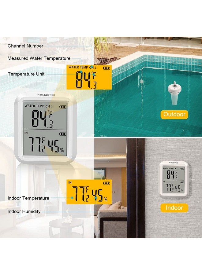 INKBIRD Inkbird Wireless Pool Thermometer Receiver Set Up to 300 ft/90M Transmission IPX7 Waterproof Fast Synchronization Floating Thermometer for Swimming Pool Bathtub Hot Tub Aquarium - Image 2