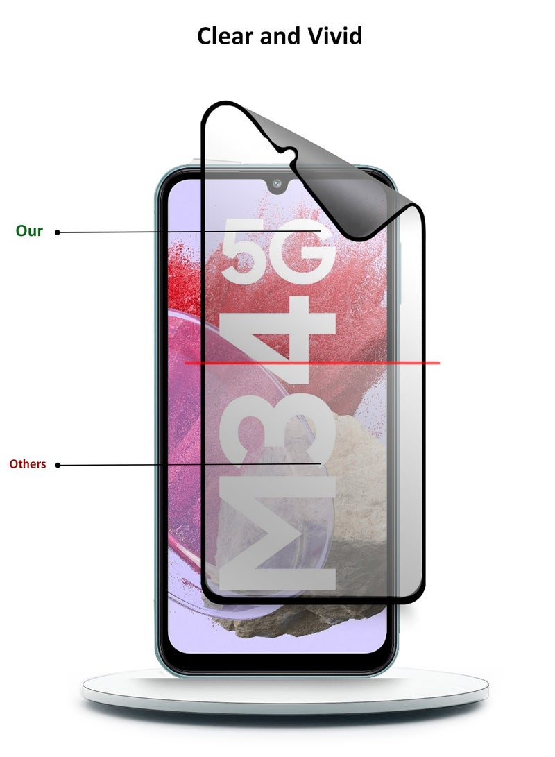 Wtech Samsung Galaxy M34 5G 2023 Nano Ceramic Privacy Full Glue Full Cover Matte Flexible Screen Protector (MSCNMP) - Clear/Black - Image 5