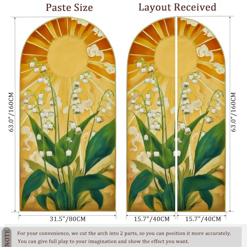 VePret Arch Wall Decals Peel and Stick, Large Sun Leaves Vinyl Wall Stickers, Removable Flowers Home Decor Art Wallpaper for Bedroom Living Room Classroom Office - Image 2
