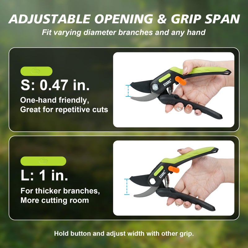 EZARC Garden Pruning Shears, Bypass Hand Pruner 1 Inch Cut Capacity, Garden Clippers Hand Tools for Cutting Flowers, Trimming Plants, Picking Fruits, 1 Pack - Image 5