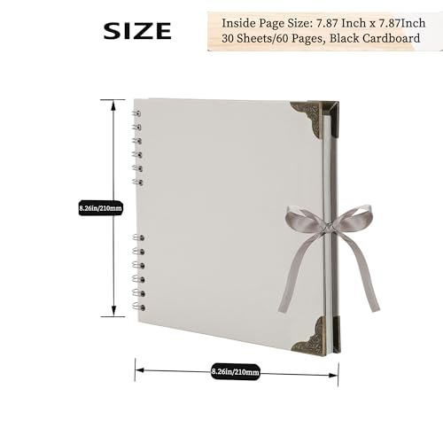 LOYAL BOOK Scrapbook (8 x 8 inch) Scrapbook Album 60 Pages Ideal for Your DIY Scrapbooking Albums Wedding and Anniversary Family Photo Album (grey) - Image 2