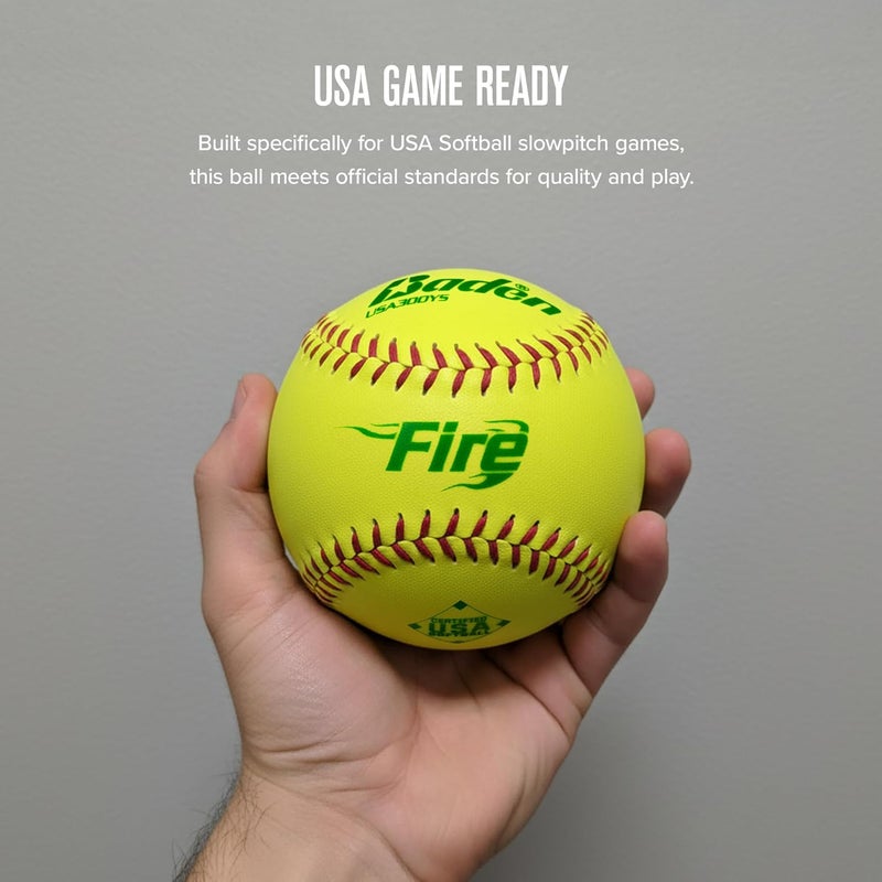 Baden ASA Fire Synthetic Cover Slowpitch Softball (One Dozen) - Image 5
