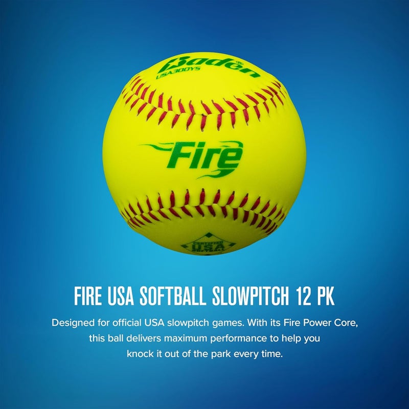 Baden ASA Fire Synthetic Cover Slowpitch Softball (One Dozen) - Image 2