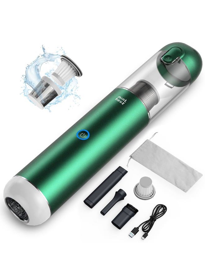 Minthouz Handheld Car Vacuum Cleaner - 17000 Pa Powerful Suction Car Vacuum Portable Cordless with 2 Filters, Ultra Lightweight Mini Vacuum Cleaner Rechargeable for Car Home Office Keyboard - Image 1
