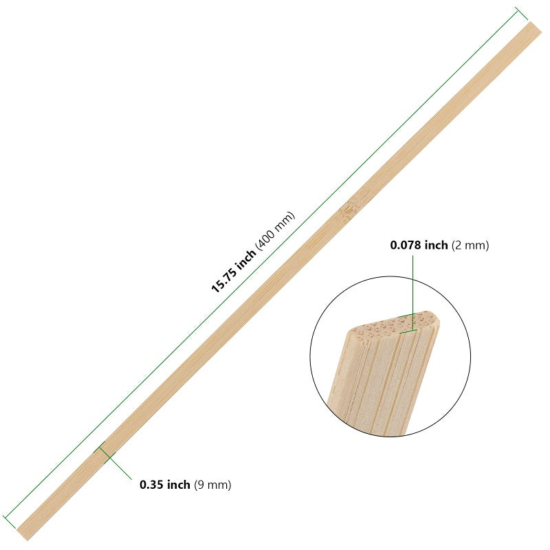 HAKZEON 300 PCS 15.5 Inch Natural Bamboo Sticks, Extra-Long, 0.35 Inches Wide Flat Wooden Paint Sticks for Crafting, Arts and DIY Projects, Sign-Making - Image 2