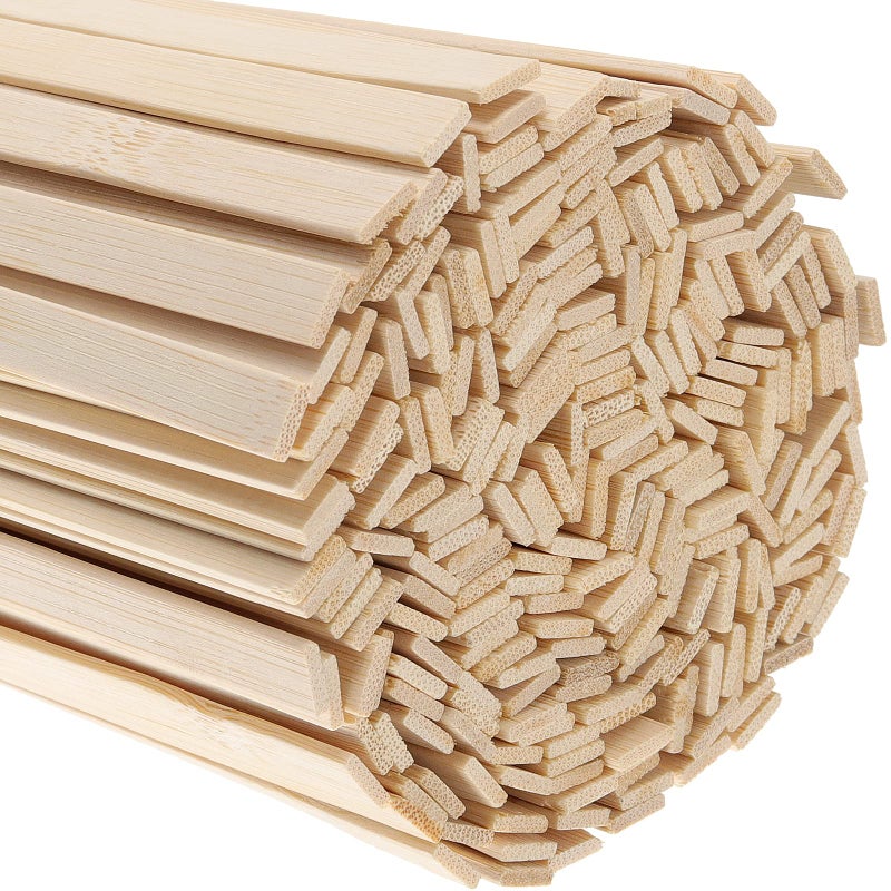 HAKZEON 300 PCS 15.5 Inch Natural Bamboo Sticks, Extra-Long, 0.35 Inches Wide Flat Wooden Paint Sticks for Crafting, Arts and DIY Projects, Sign-Making - Image 1