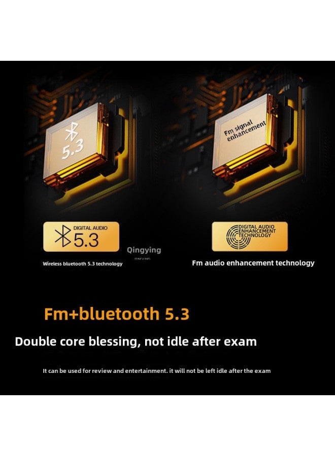FM Radio Bluetooth 46 English Listening Special 8, 4, 6, 4 UDD Headset For University FM-Colour:White Qingying Classic Qingying Fm Frequency Modulation/time Display + Free Battery Qingying Package One Earphones + Belt  - Image 3