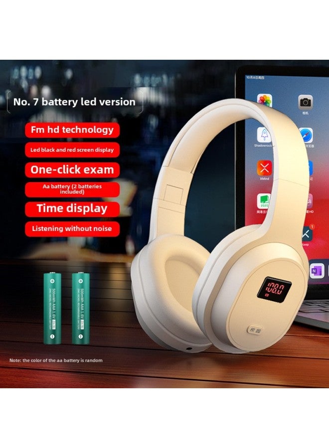 FM Radio Bluetooth 46 English Listening Special 8, 4, 6, 4 UDD Headset For University FM-Colour:White Qingying Classic Qingying Fm Frequency Modulation/time Display + Free Battery Qingying Package One Earphones + Belt  - Image 1