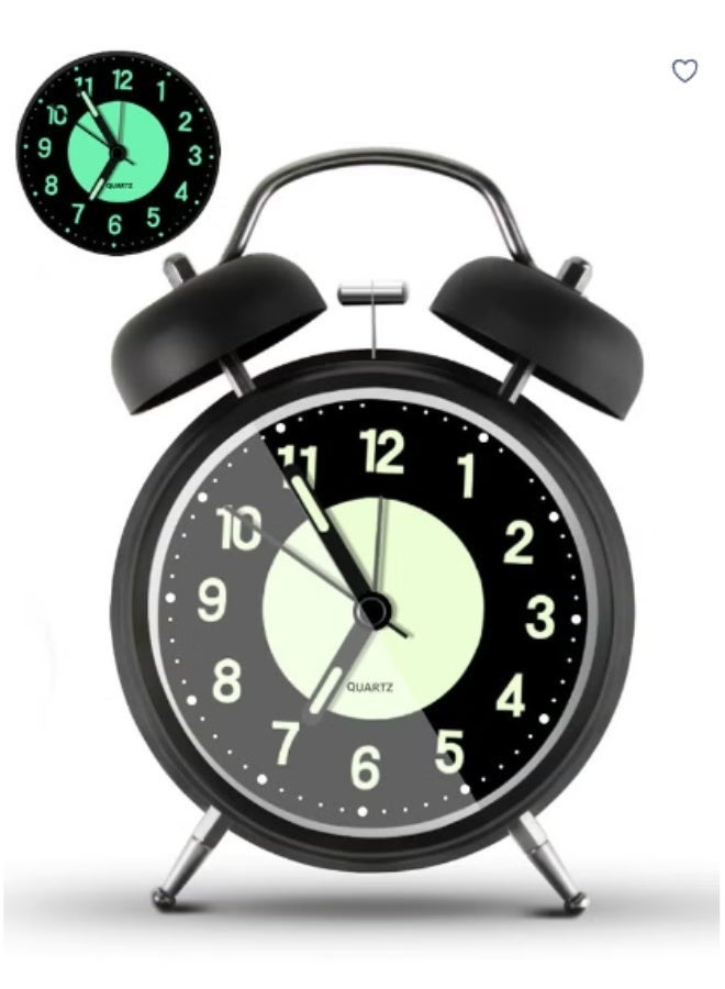 Hirospace Twin Bell Alarm Clock, Loud Alarm Clock with Backlight, Silent Clock for Bedroom Home or Office, Great for Heavy Sleepers - Image 1