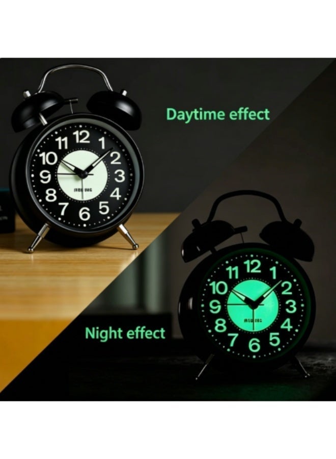 Hirospace Twin Bell Alarm Clock, Loud Alarm Clock with Backlight, Silent Clock for Bedroom Home or Office, Great for Heavy Sleepers - Image 2