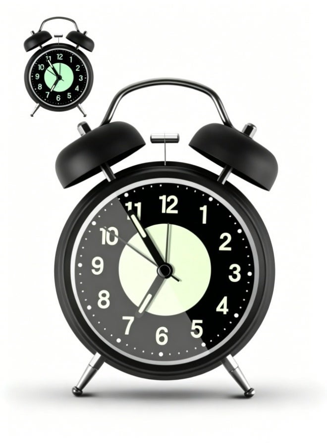 Hirospace Twin Bell Alarm Clock, Loud Alarm Clock with Backlight, Silent Clock for Bedroom Home or Office, Great for Heavy Sleepers - Image 1