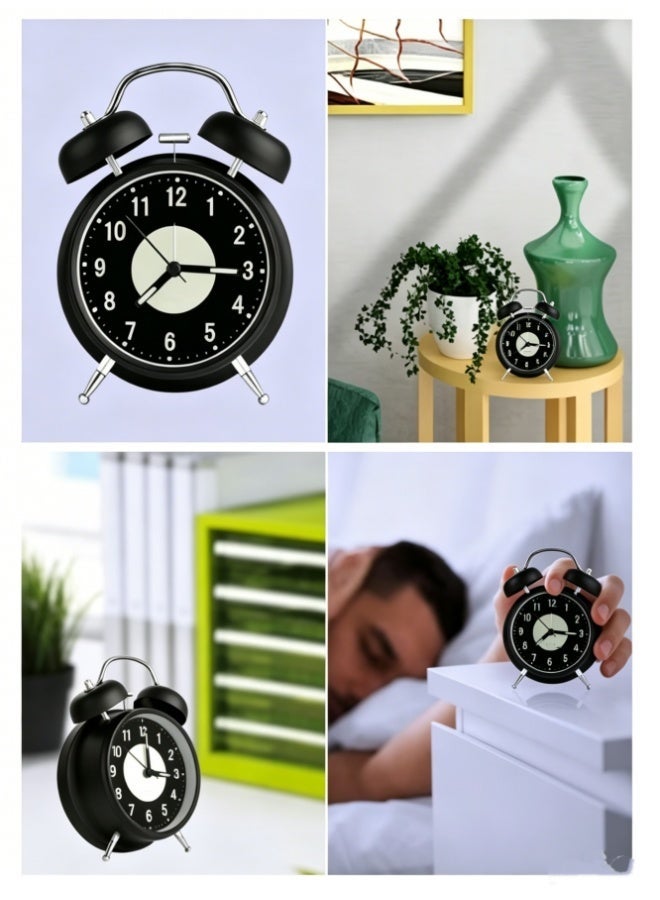Hirospace Twin Bell Alarm Clock, Loud Alarm Clock with Backlight, Silent Clock for Bedroom Home or Office, Great for Heavy Sleepers - Image 2