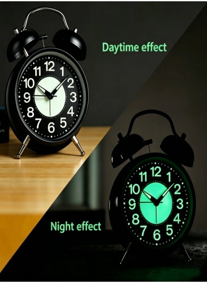 Hirospace Twin Bell Alarm Clock, Loud Alarm Clock with Backlight, Silent Clock for Bedroom Home or Office, Great for Heavy Sleepers - Image 3