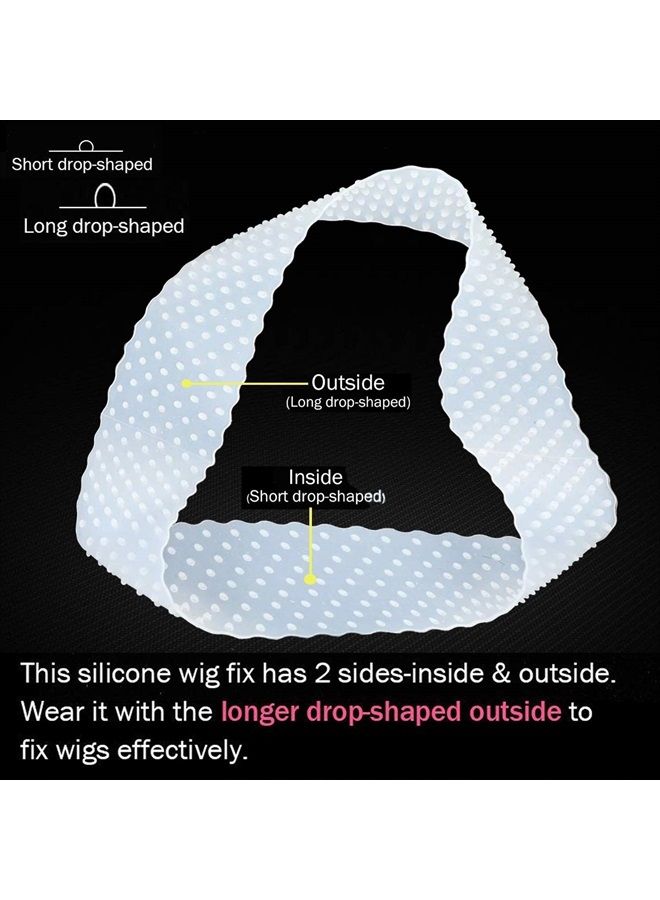 FRX Transparent Silicone Non Slip Wig Grip Head Band for Women Men, Comfort Elastic Silicone Wig Fix Wig Grip Headbands to Hold Wigs Frontal Sports and Yoga (Transparent color) 
