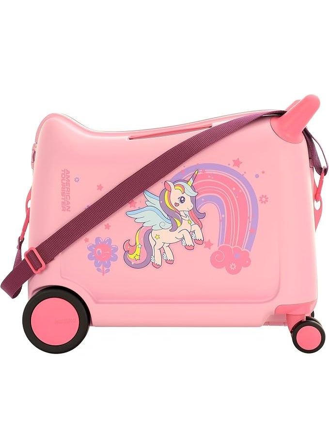 American Tourister SKIDDLE SP 39.5 cm Small Cabin Polypropylene (PP) Hard 4 Wheels Spinner Kid Luggage/Suitcase/Trolley Bag for Travel (Light Pink Unicorn), Light pink unicorn, S, RIDABLE KIDS LUGGAGE - Image 2