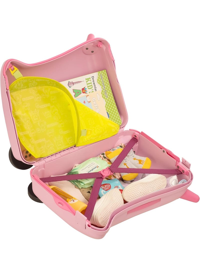 American Tourister SKIDDLE SP 39.5 cm Small Cabin Polypropylene (PP) Hard 4 Wheels Spinner Kid Luggage/Suitcase/Trolley Bag for Travel (Light Pink Unicorn), Light pink unicorn, S, RIDABLE KIDS LUGGAGE - Image 4