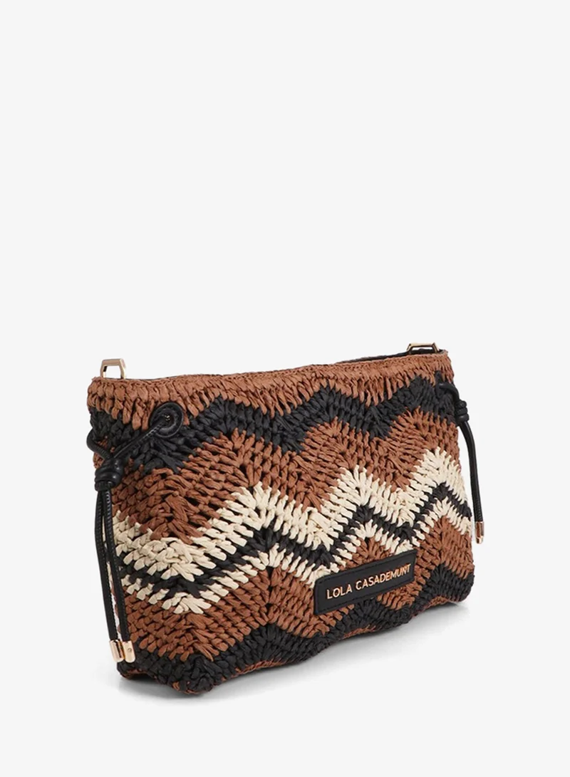 لولا كساديمونت Bicolor Chevron Raffia Effect Crossbody