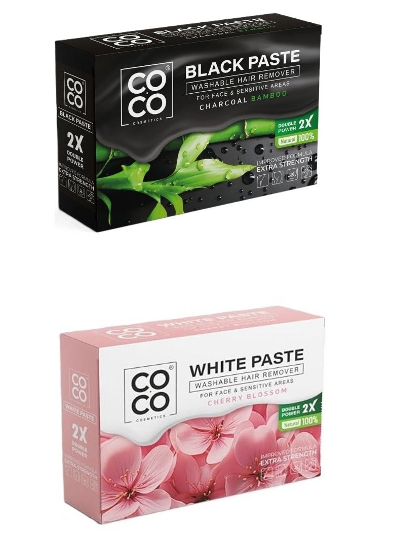 كوكو قطعتين من عجينه بيضاء بنكهة جوز الهند لازاله الشعر الجسم والوجه كوكو  2*100 جرام