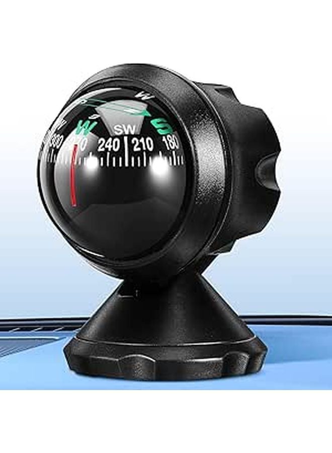 Universal Car Dashboard Compass Ball with Adhesive Base for Travel Outdoor Navigation - Image 1