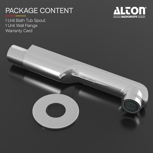 ALTON AXN9550, Brass, Bath Tub Spout with Wall Flange, Silver - Image 5