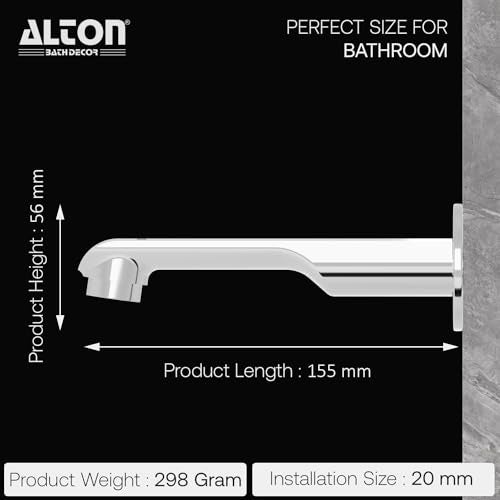 ALTON AXN9550, Brass, Bath Tub Spout with Wall Flange, Silver - Image 2