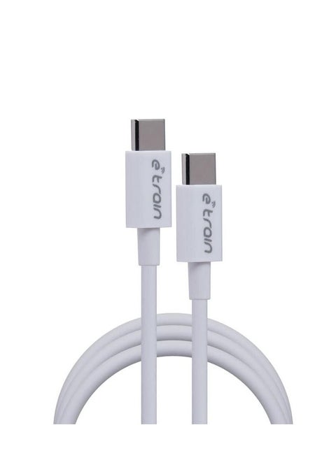 CABLE ETRAIN MP001 TYPE C TO TYPE C ULTRA FAST CHARGING 60W AND FAST DATA TRANSFER WHITE