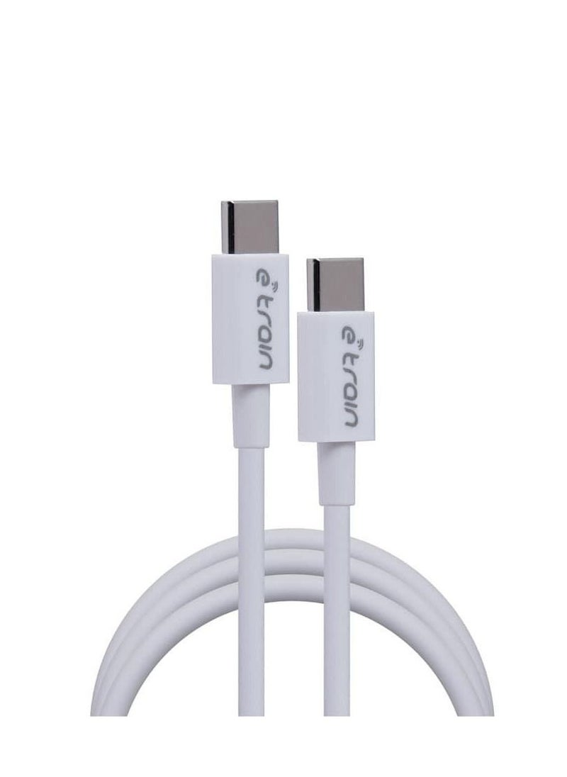 Etrain - CABLE ETRAIN MP001 TYPE C TO TYPE C ULTRA FAST CHARGING 60W AND FAST DATA TRANSFER WHITE - Image 1