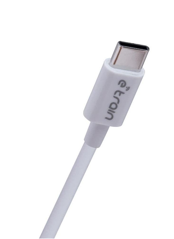 Etrain - CABLE ETRAIN MP001 TYPE C TO TYPE C ULTRA FAST CHARGING 60W AND FAST DATA TRANSFER WHITE - Image 1